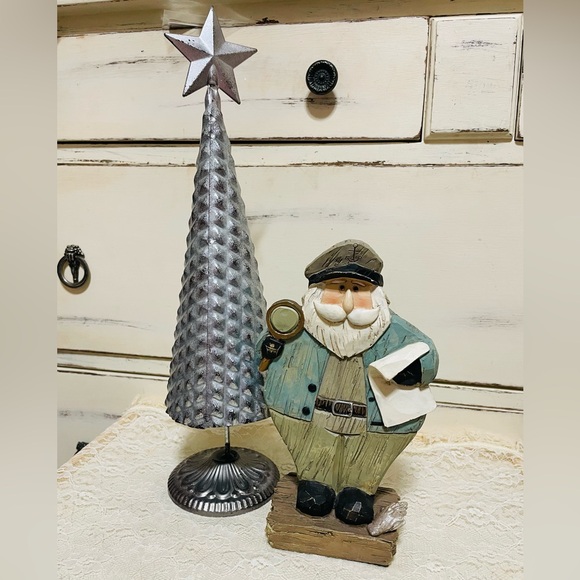 Vintage Nautical Santa-Metal Christmas tree - Picture 5 of 5